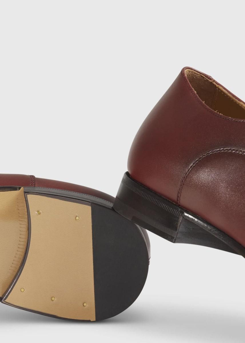 Majestic Leather Cap Toe Oxford - Wine