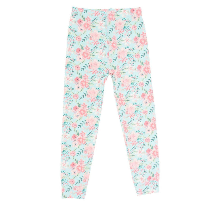 Big Kid Pajama - Aqua Floral