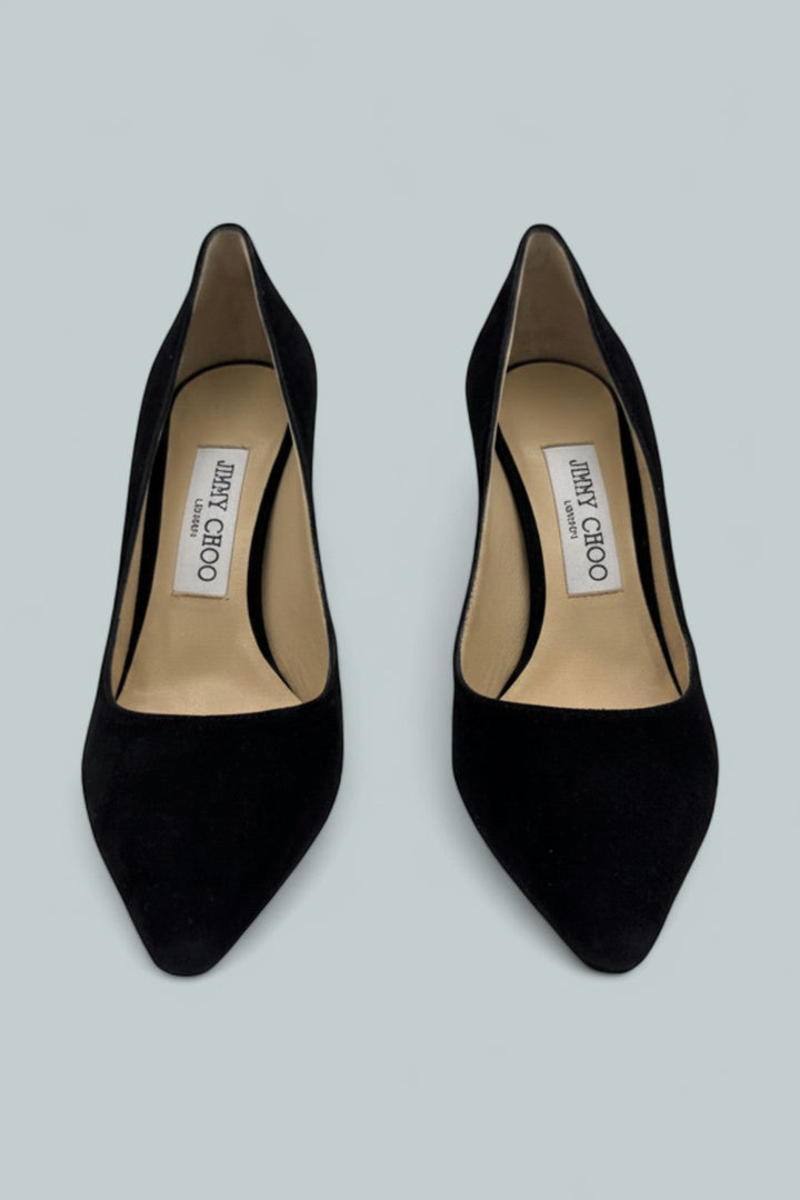 Women's Romy 85 Suede Pointed Toe Pumps - Black