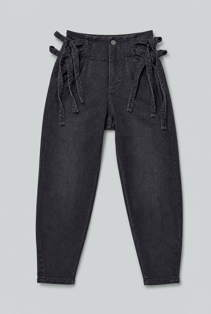Sydney Side Tie Pants - Black