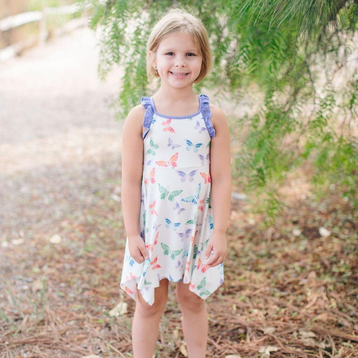 Emma's Racerback Dress - Rainbow Butterflies