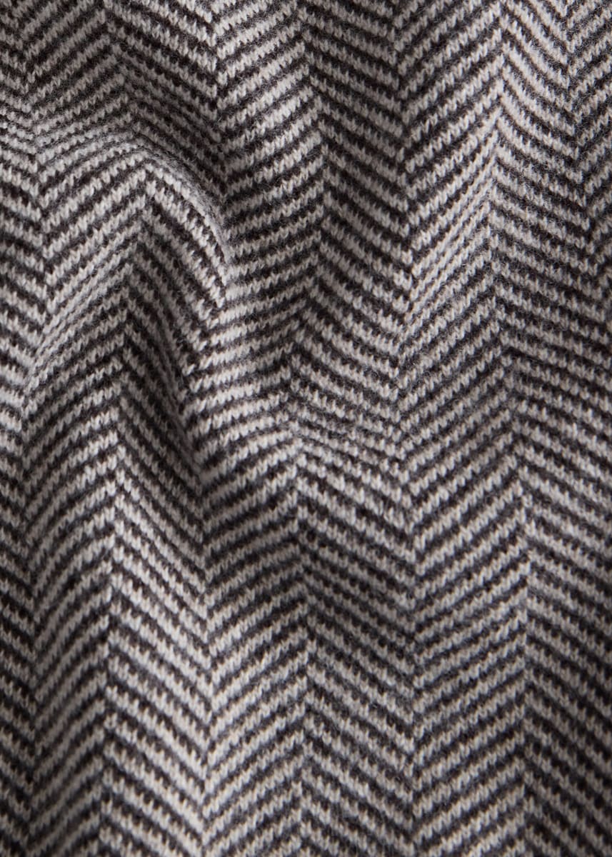 Knitted Bone Wool & Cashmere Jacket - Beige/Brown