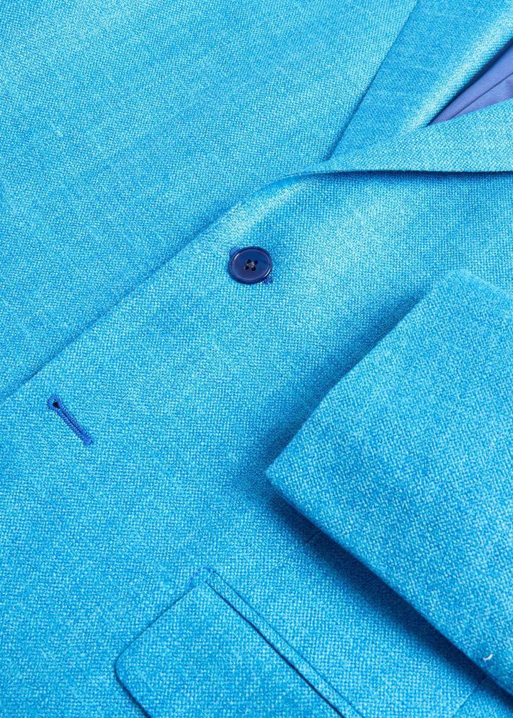 Summer Weight Silk & Linen Jacket - Sky Blue