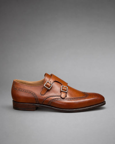 Hawthorne Leather Double Monk Strap - Chestnut