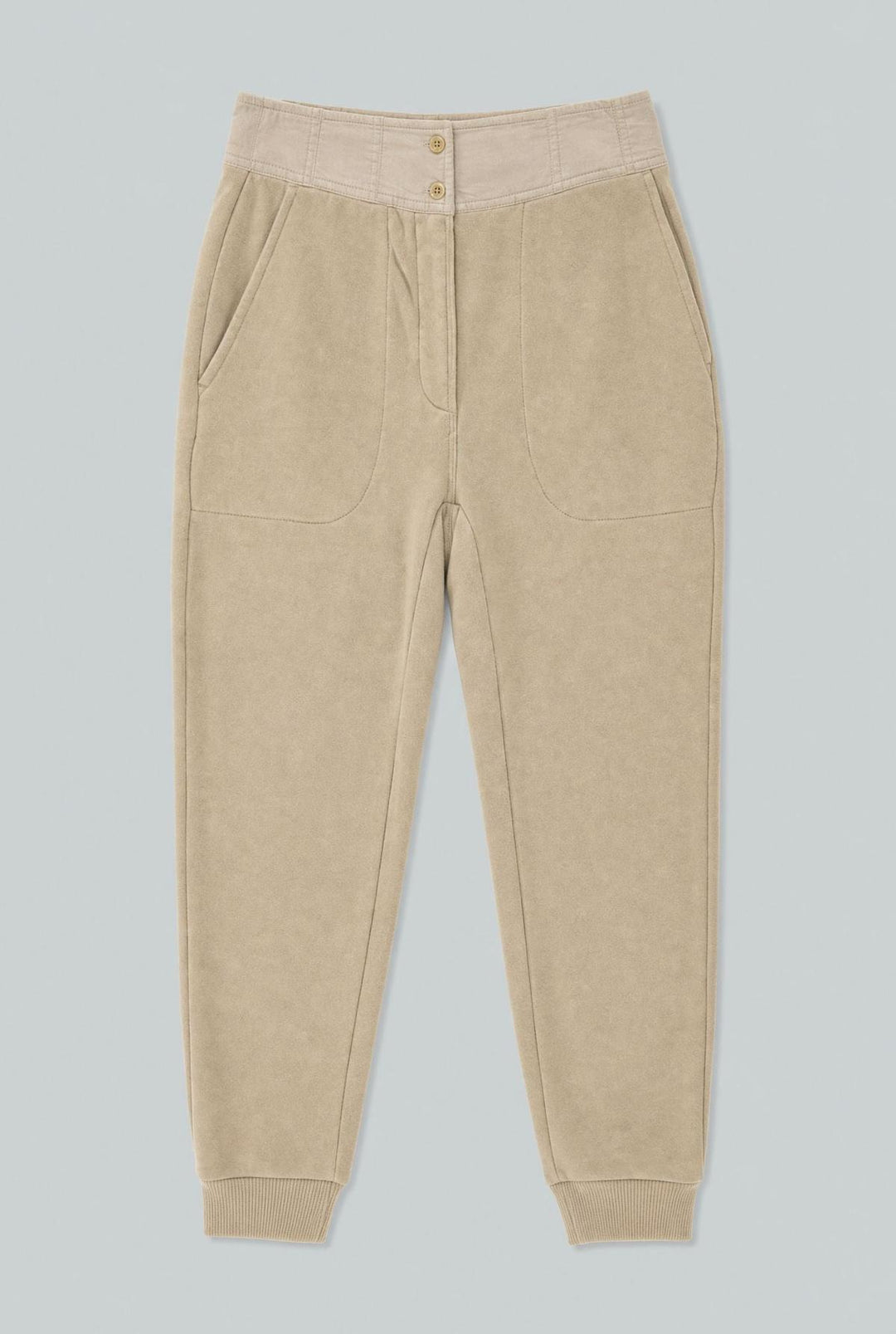 Bridget Button Waist Sweatpants - Stone