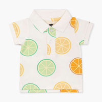 Organic Short Sleeve Polo - Citrus Crush