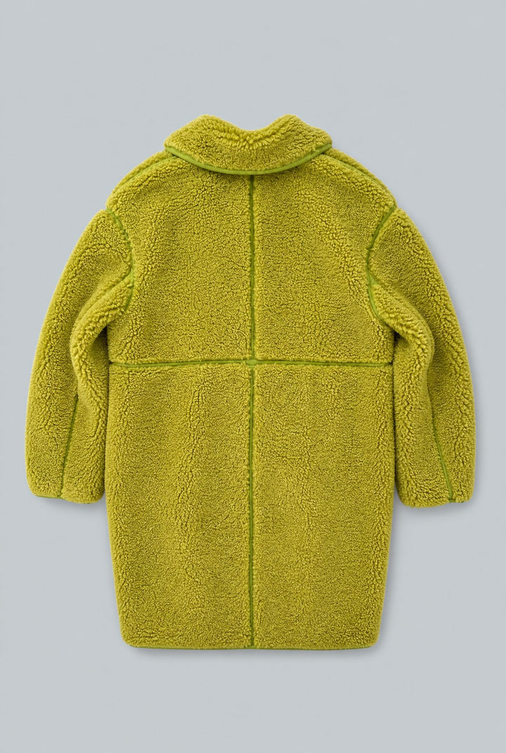 Reversible Faux Shearling Coat - Chartreuse