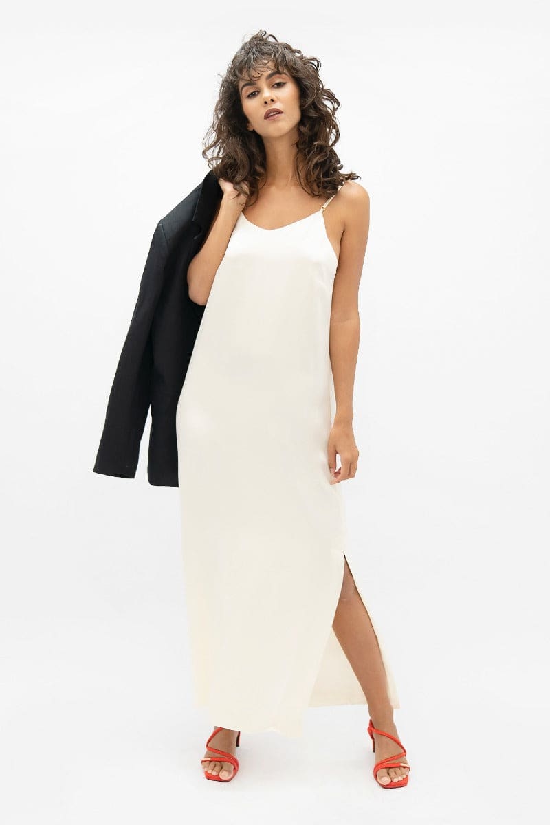 Calabar Slip Dress - Pearl