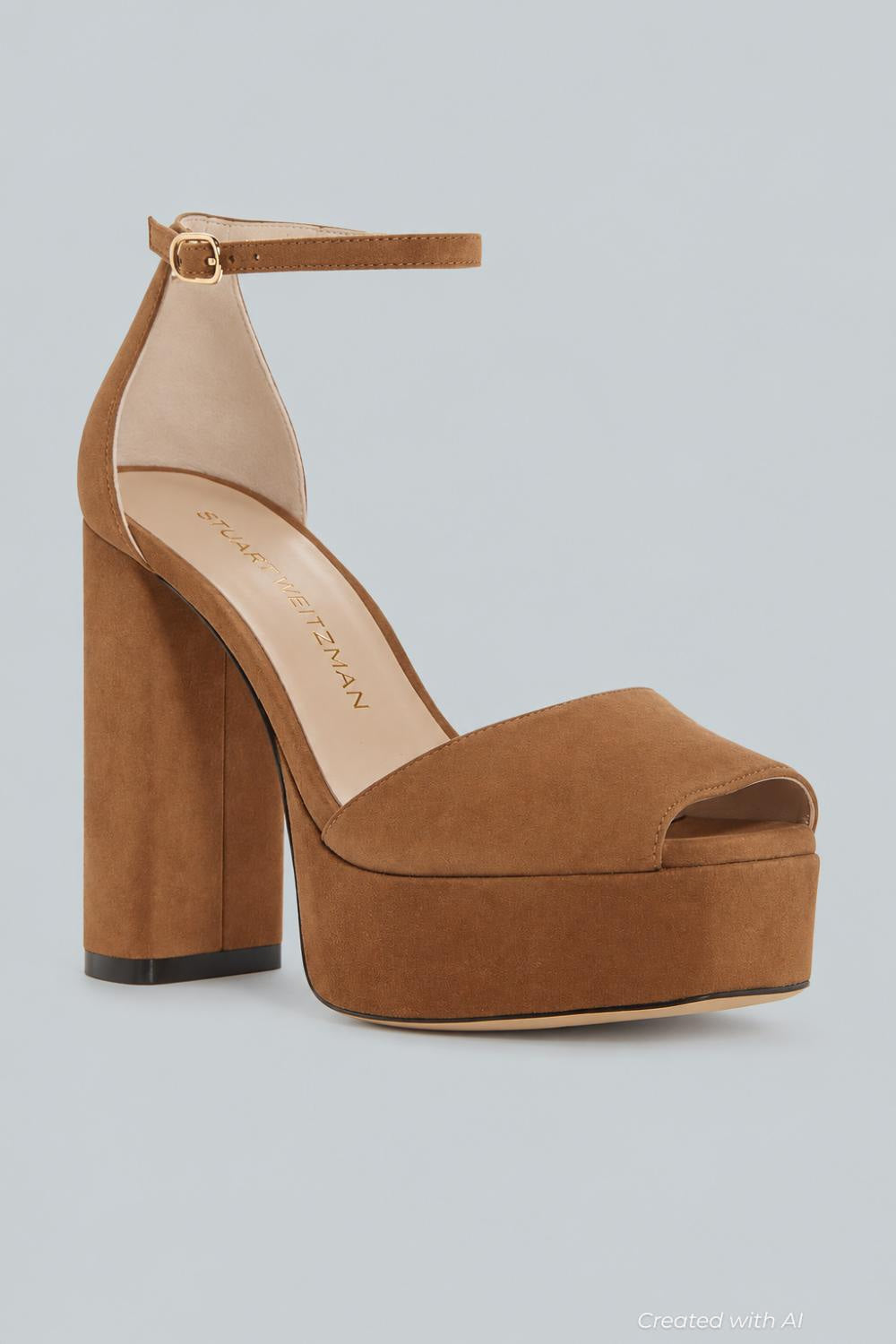 Sabrina Ankle-Strap Platform - Toasted Almond - 6 - Heels