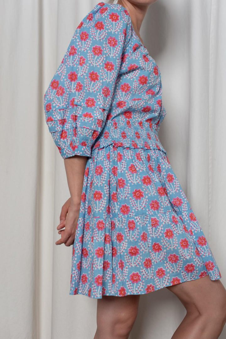 Sadie Skirt - Blue and Red Azalea - Skirt