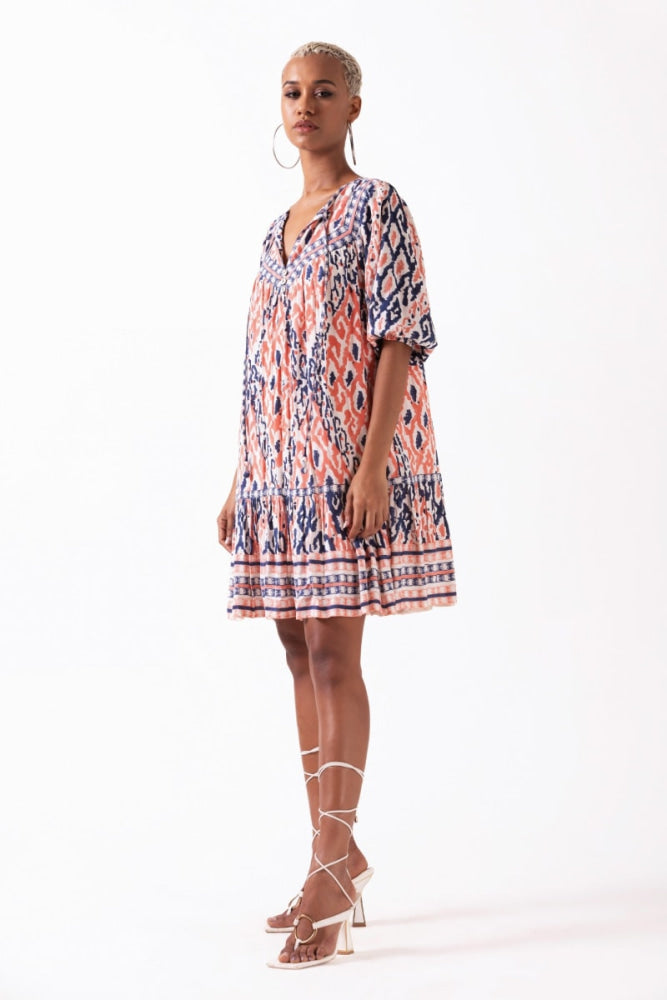 Sahiba Mini Dress - Coral - Dresses