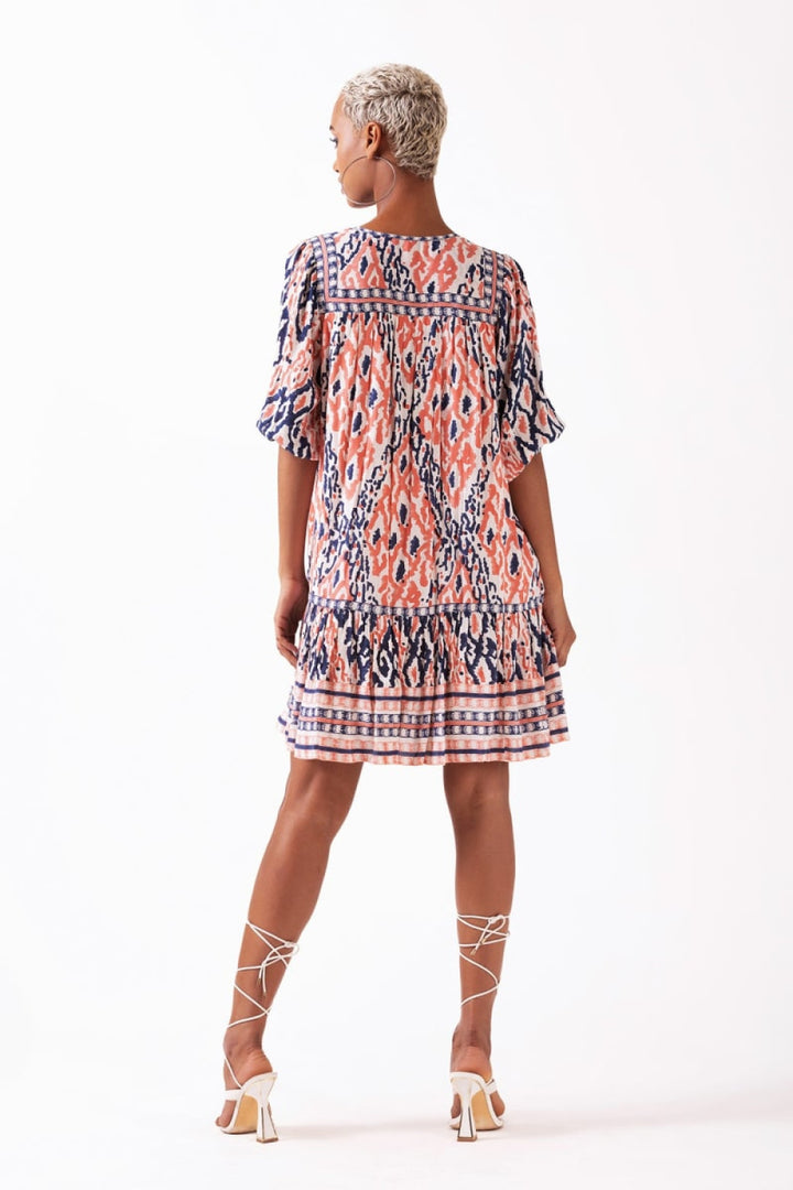 Sahiba Mini Dress - Coral - Dresses