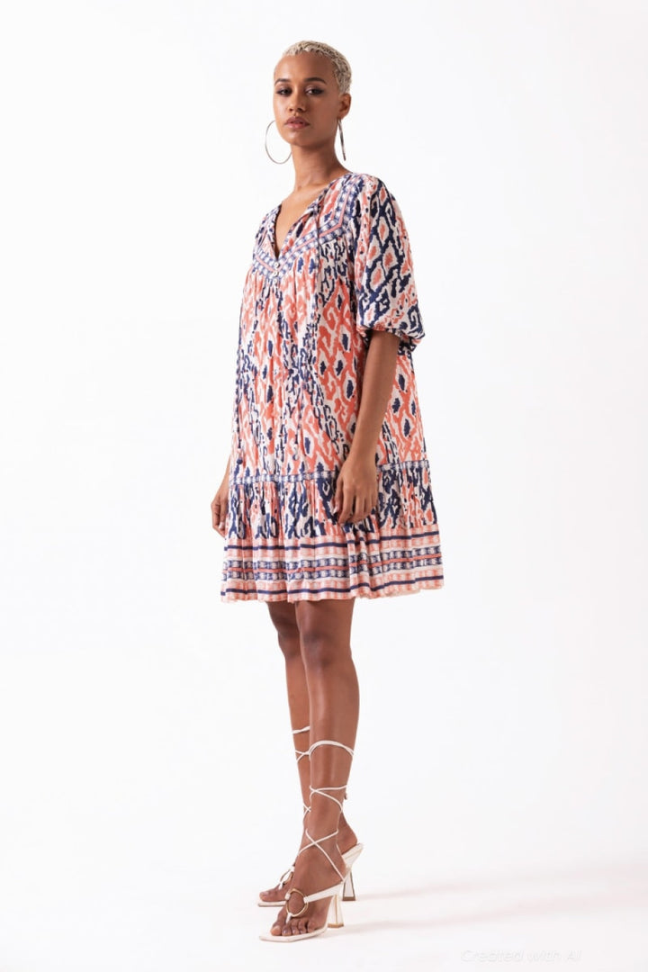 Sahiba Mini Dress - Coral - Dresses