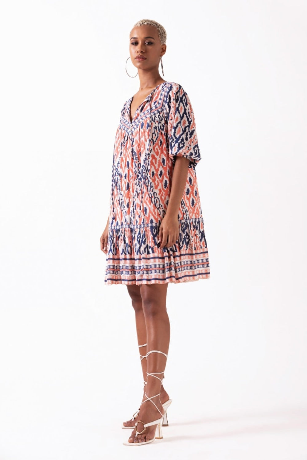 Sahiba Mini Dress - Coral - Dresses