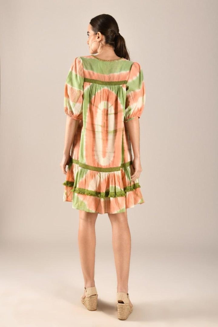 Sahiba Mini Dress - Peach - Dresses