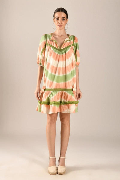 Sahiba Mini Dress - Peach - Dresses