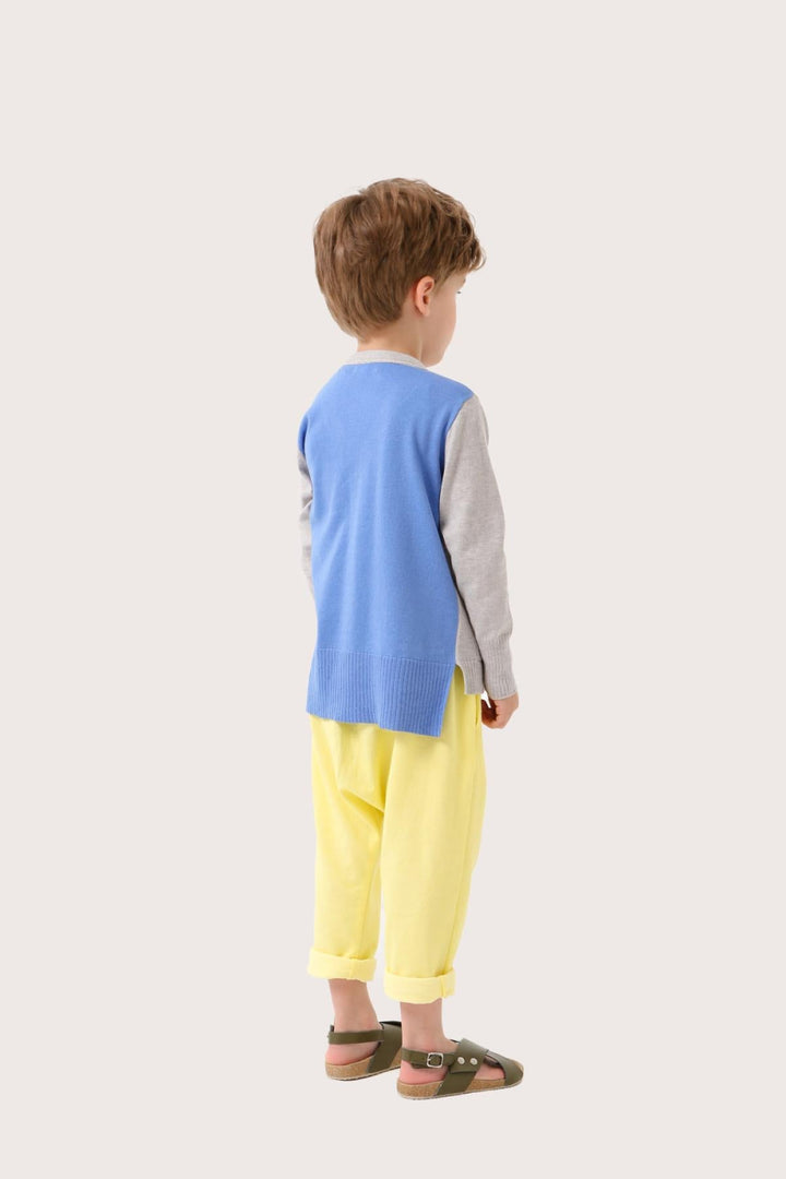 Sam Cardigan V Neck - Grey / Blue - Cardigan