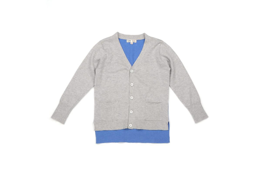 Sam Cardigan V Neck - Grey / Blue - Cardigan