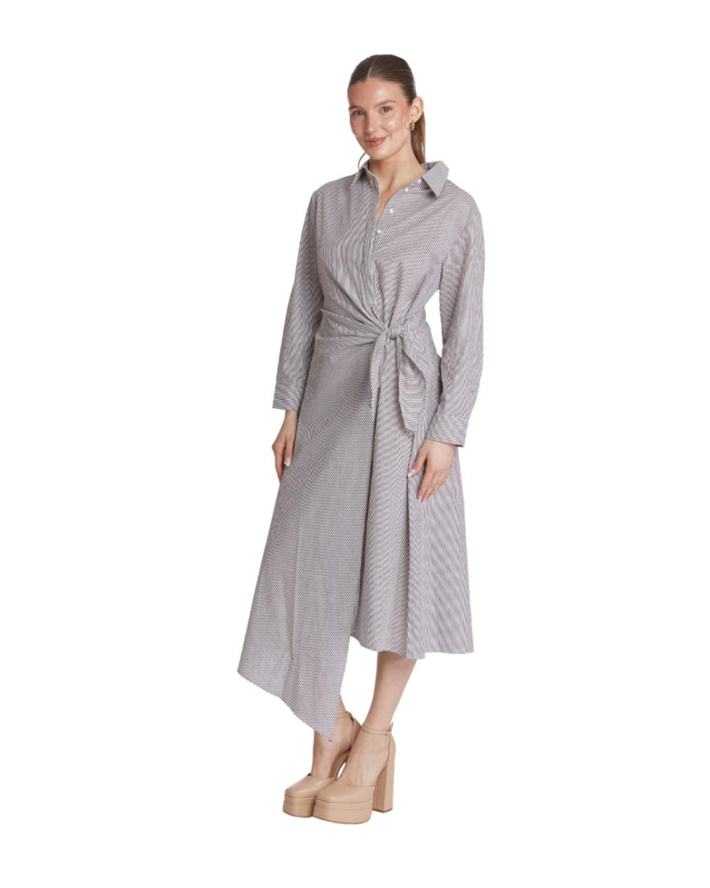 Samantha Dress - Brown Stripes - Dresses