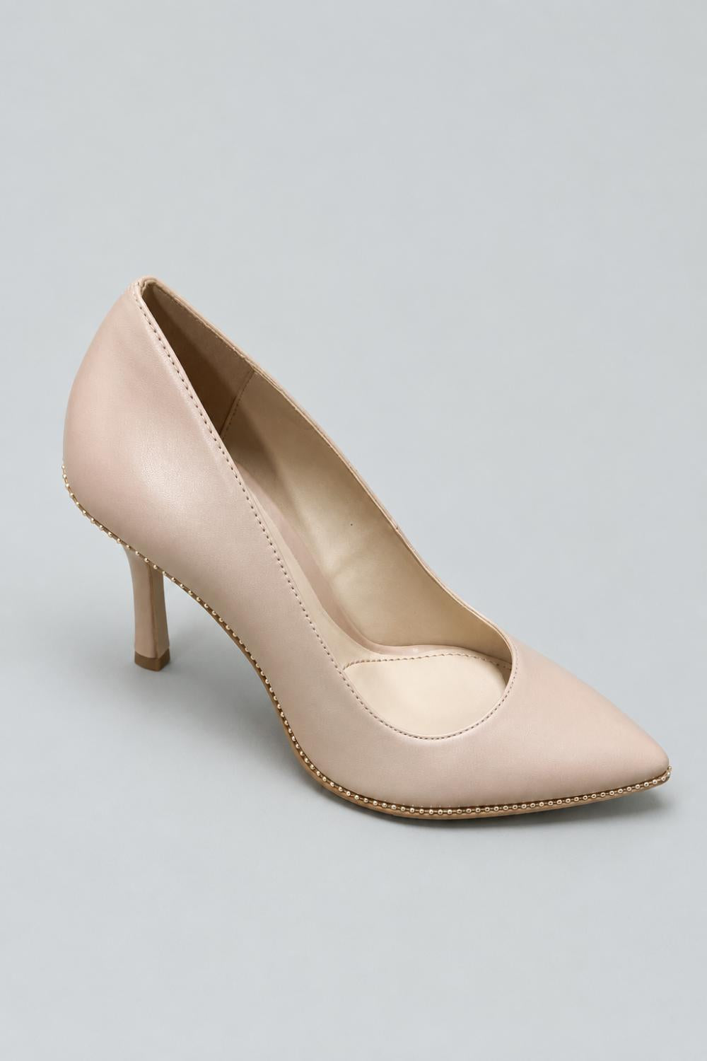 Samantha Leather Pumps High Women’s Heels - Pale Blush - 5.5 M - Heels