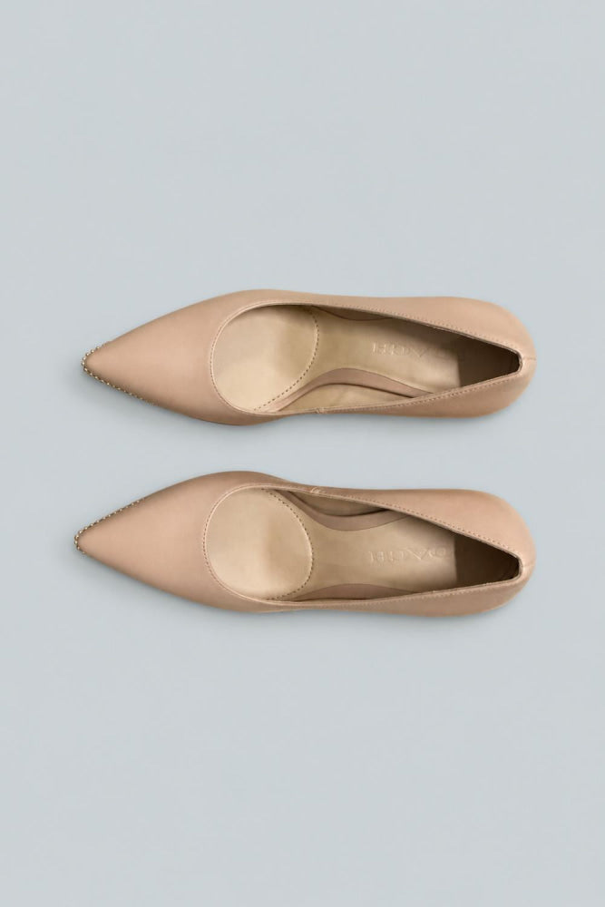 Samantha Leather Pumps High Women’s Heels - Pale Blush - 5.5 M - Heels