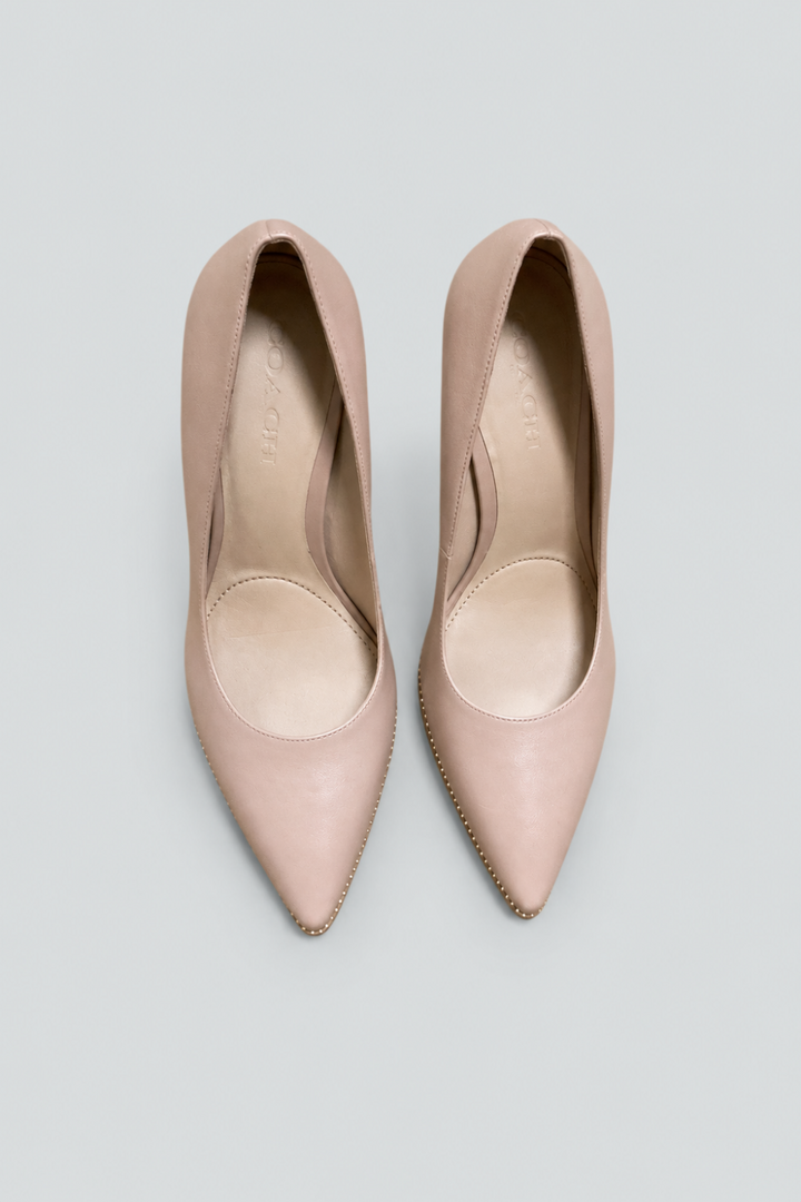 Samantha Leather Pumps - Pale Blush - Heels
