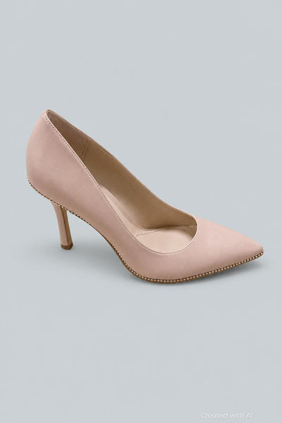 Samantha Leather Pumps - Pale Blush - Heels
