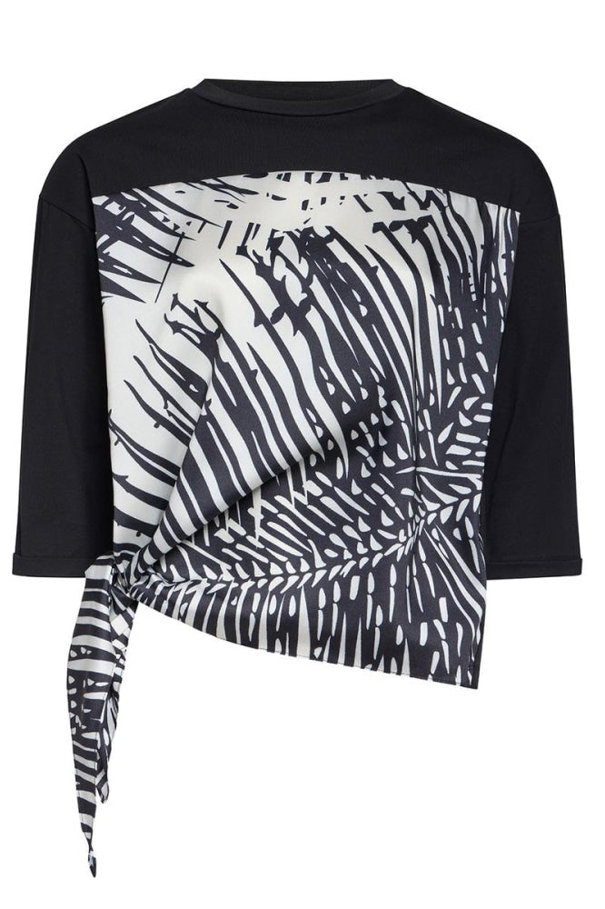 Sandra Top - Black Leaf - Shirt
