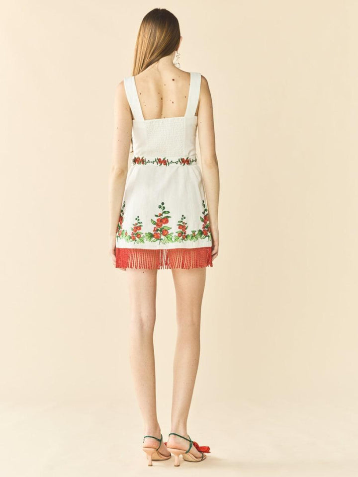 Sarah Bird Mini Dress x Larsen McDowell - White Larsen Watercolor - FINAL SALE - Dresses