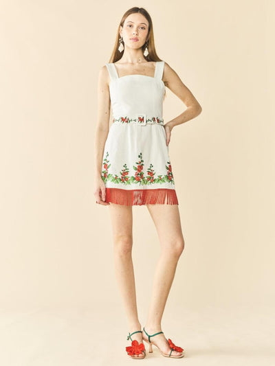 Sarah Bird Mini Dress x Larsen McDowell - White Larsen Watercolor - FINAL SALE - Dresses
