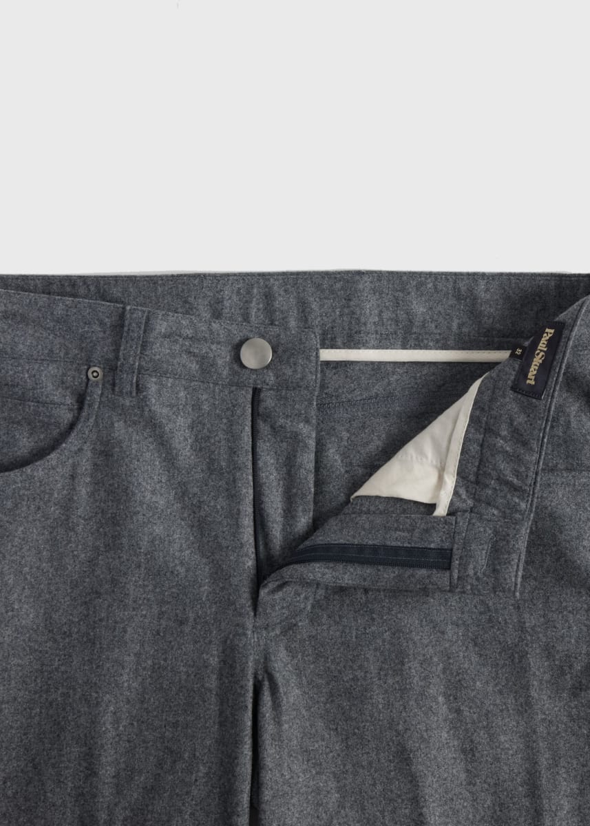 Merino Wool Five Pocket Pant - Medium Grey
