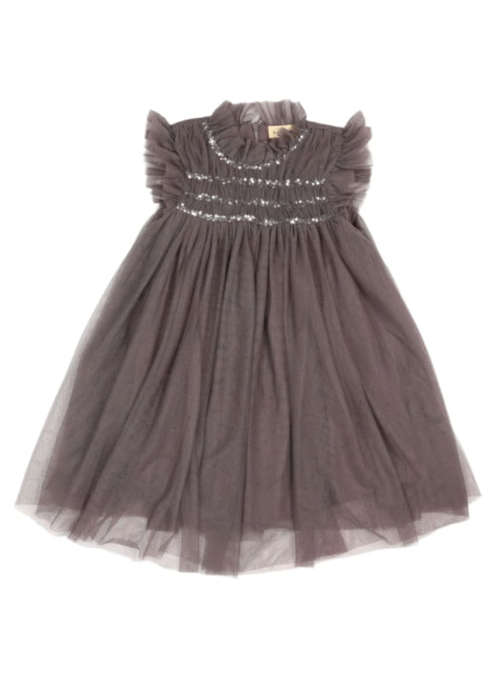 Scarlett | Cotton Tulle Dress - Sleet Gray - Dresses