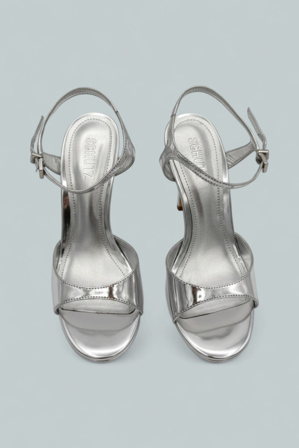 Scarlett Platform Leather Sandals - Silver - 8 - Sandals