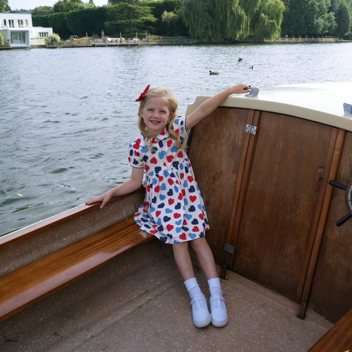 Scatter Heart Jersey Dress - Dresses