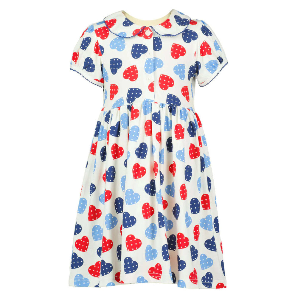 Scatter Heart Jersey Dress - Dresses