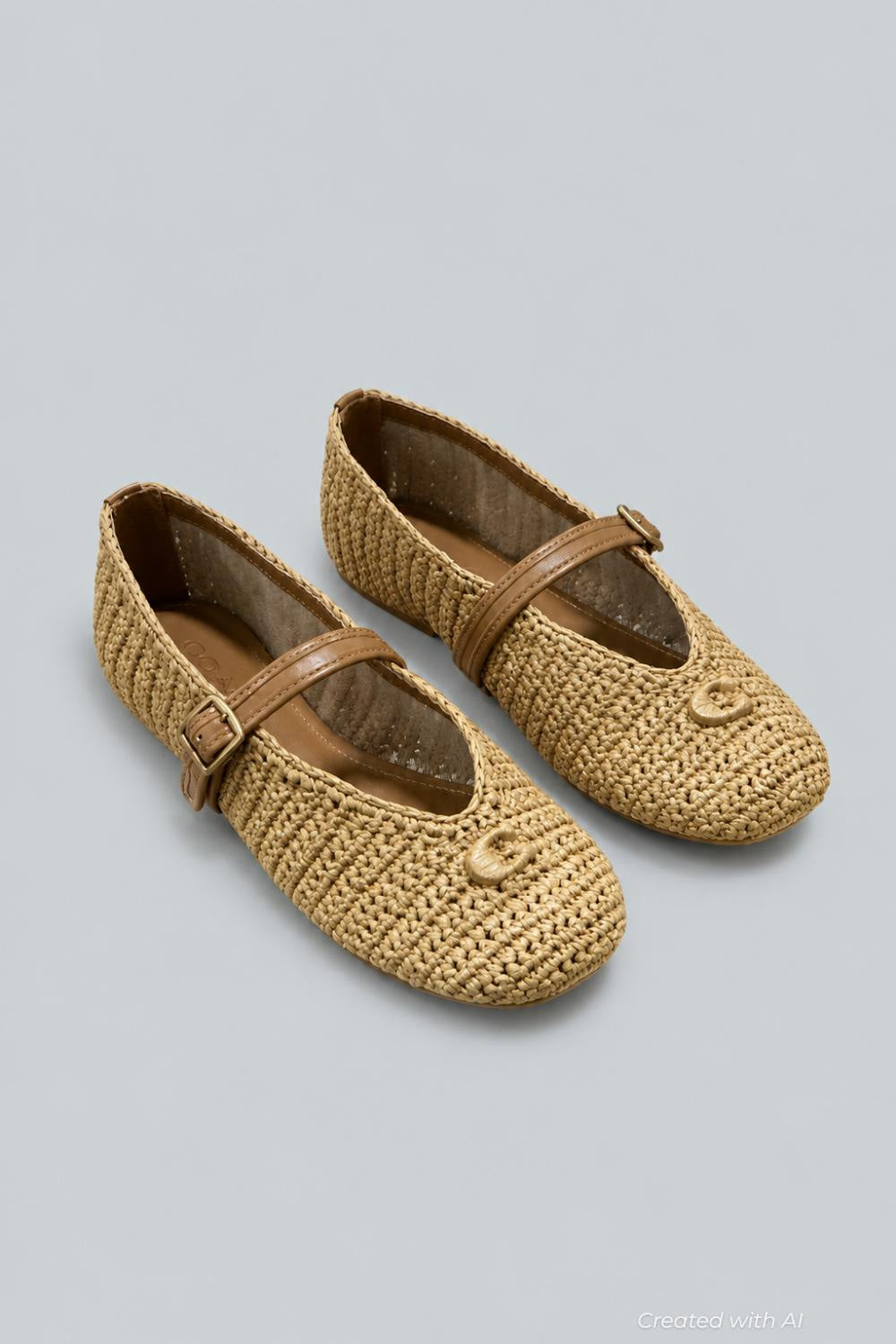 Sculpted C Mary Jane Flats - Natural Raffia - 6.5 - Mary Jane