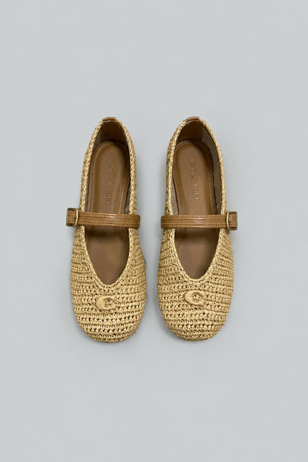 Sculpted C Mary Jane Flats - Natural Raffia - 6.5 - Mary Jane