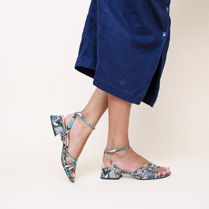Acid Snake Bell Sandal + Marilyn Strap - Multicolor