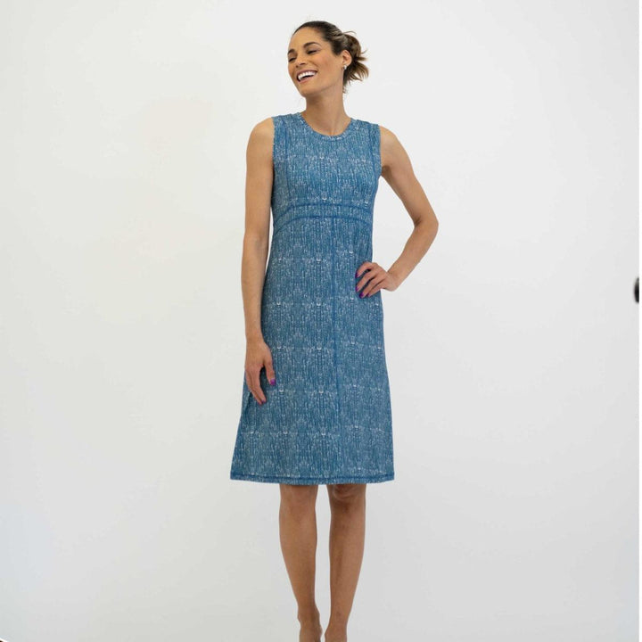 Seamed Bodice Dress - Indigo Drops - Dresses