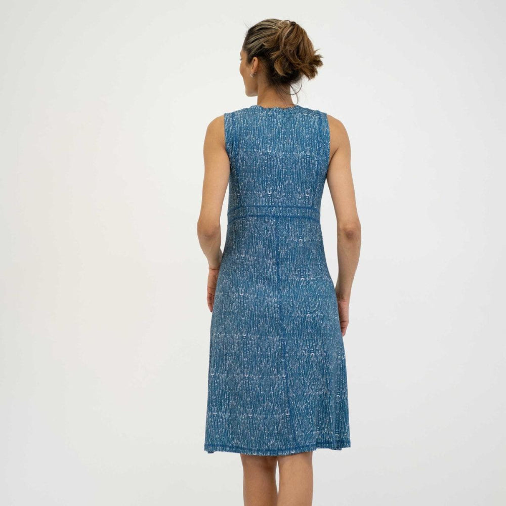 Seamed Bodice Dress - Indigo Drops - Dresses