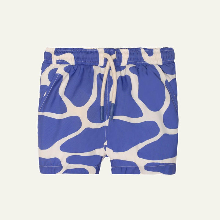 Seaqual Recycled Polyester Spotted Giraffe Baby Swim Trunks - Natural/baja Blue - Swim Trunk