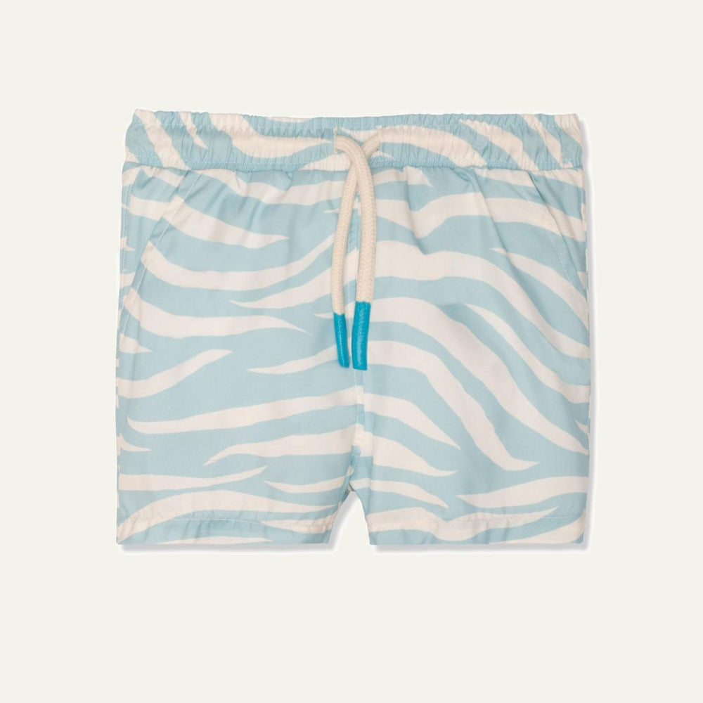 Seaqual Recycled Polyester Zebra Baby Swim Trunks - Natural/sterling Blue - Swim Trunk