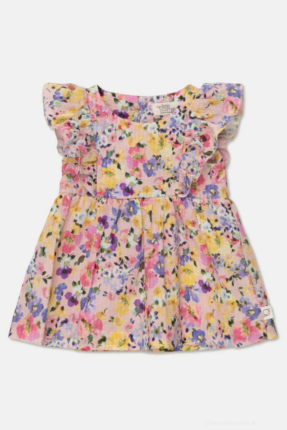 Seersucker floral baby dress - Unique - Dresses