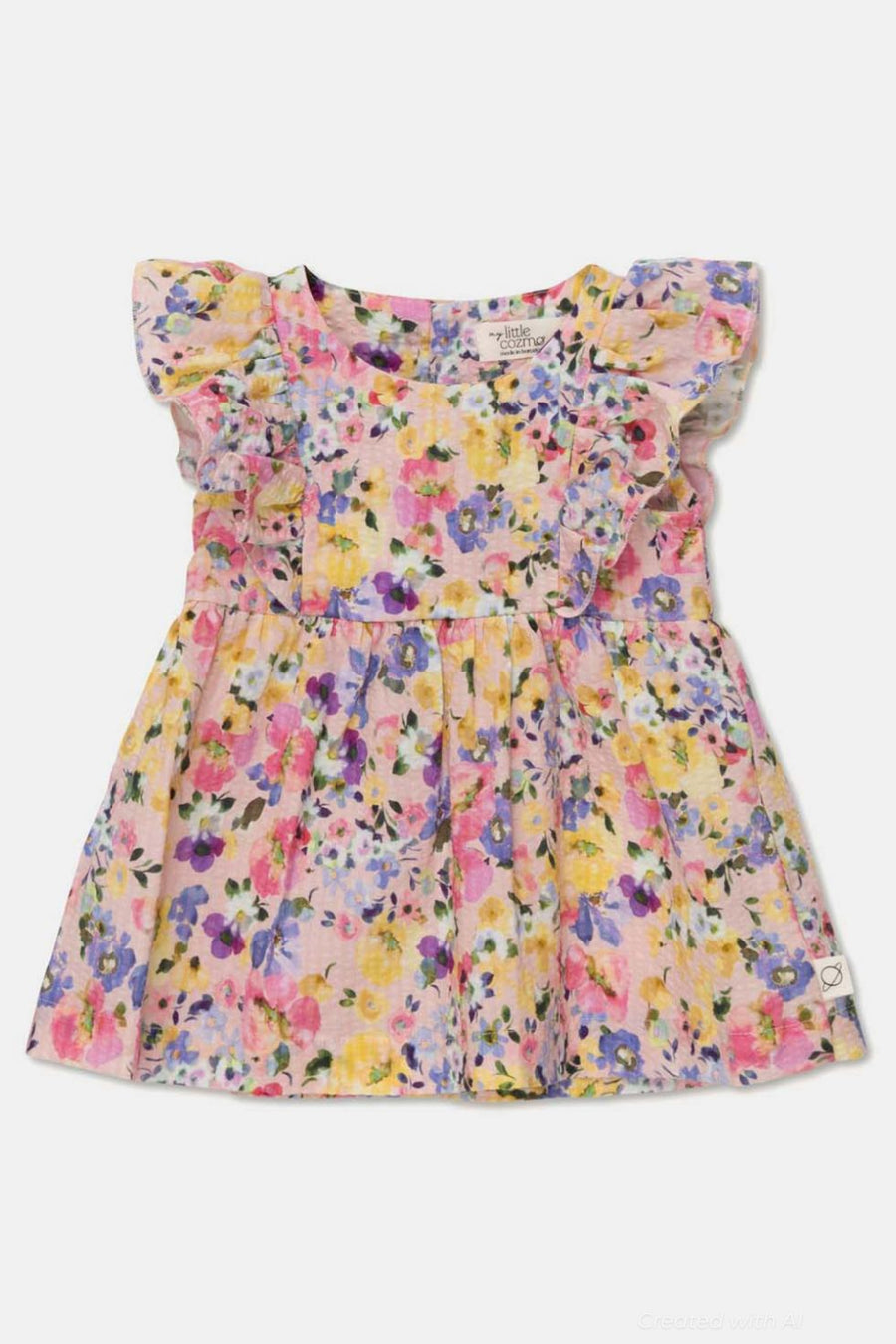 Seersucker floral baby dress - Unique - Dresses