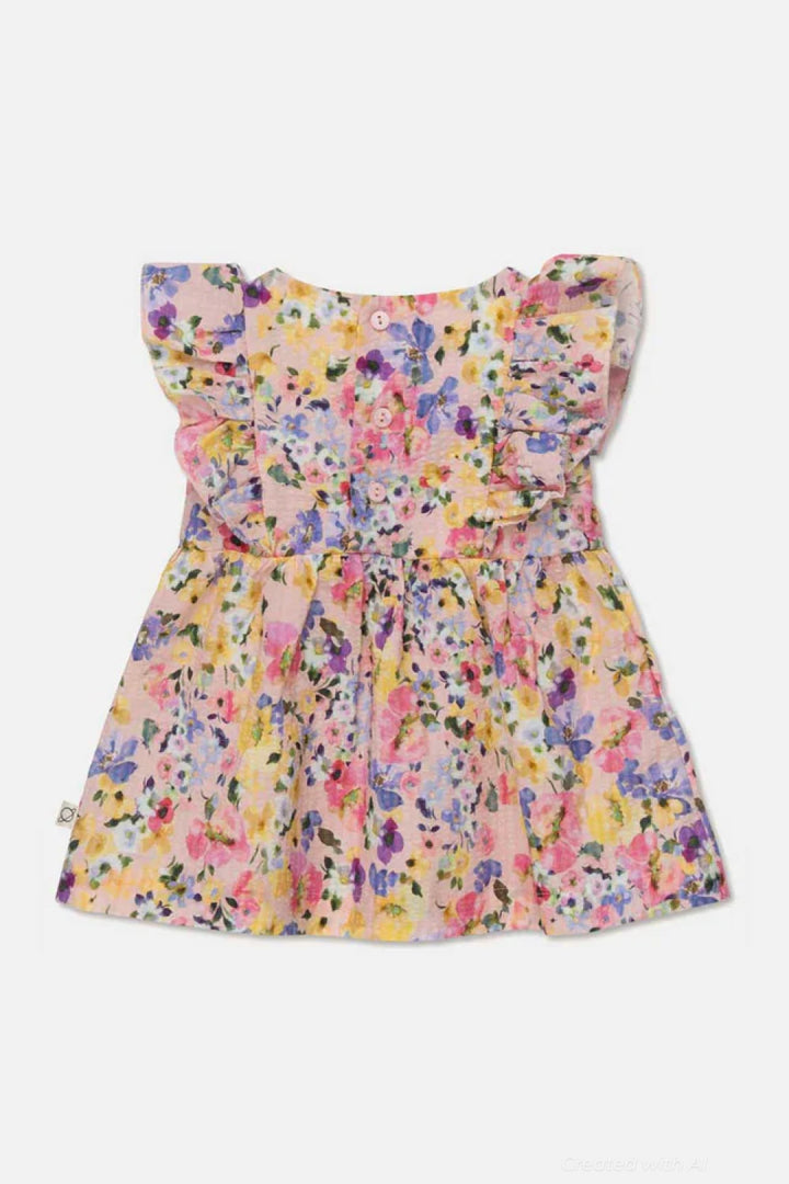 Seersucker floral baby dress - Unique - Dresses