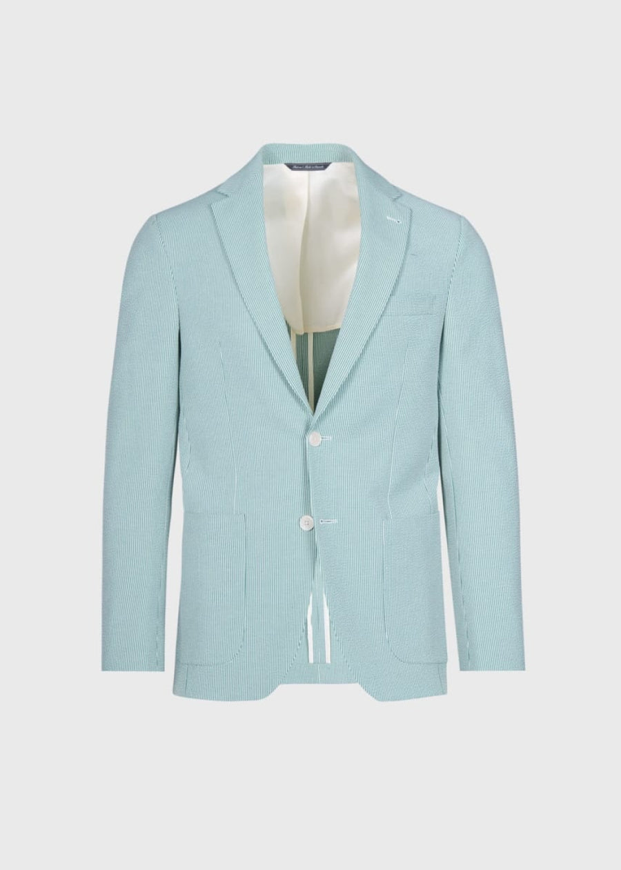 Seersucker Jacket - Green - 38 - Blazer