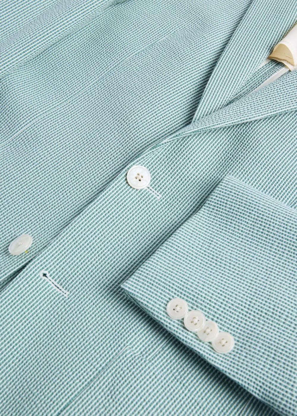 Seersucker Jacket - Green - 38 - Blazer