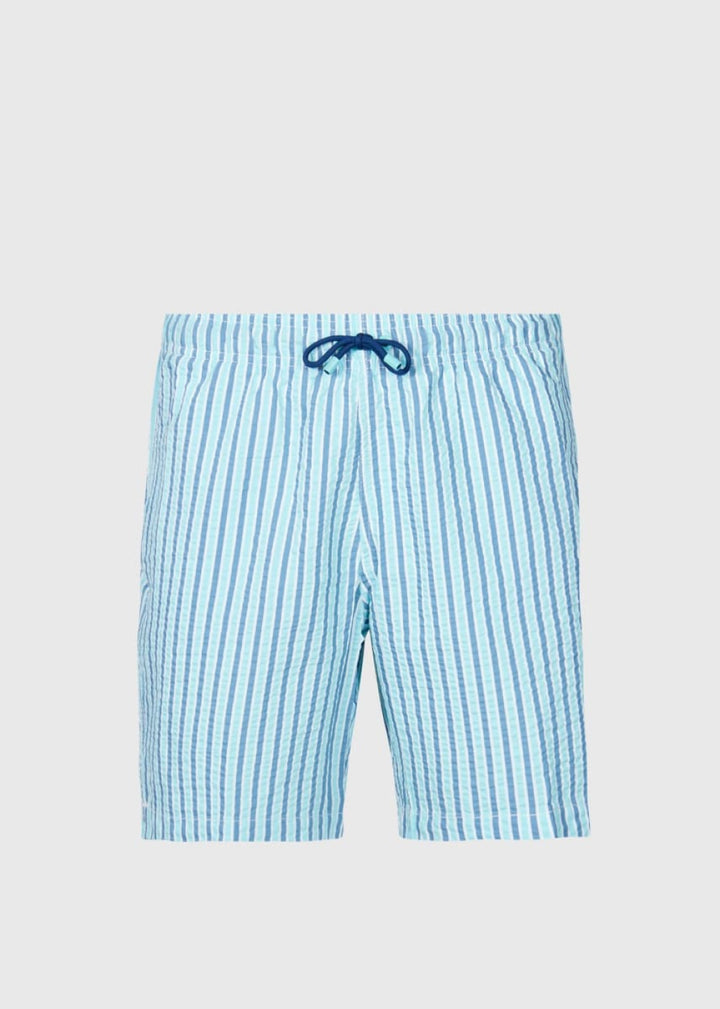 Seersucker Swim Trunk - Turquoise/Blue - Swim Trunk