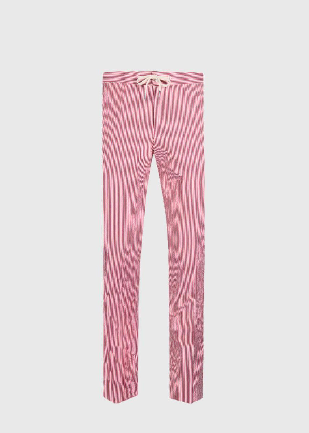 Seersucker Trouser - Red - Pants