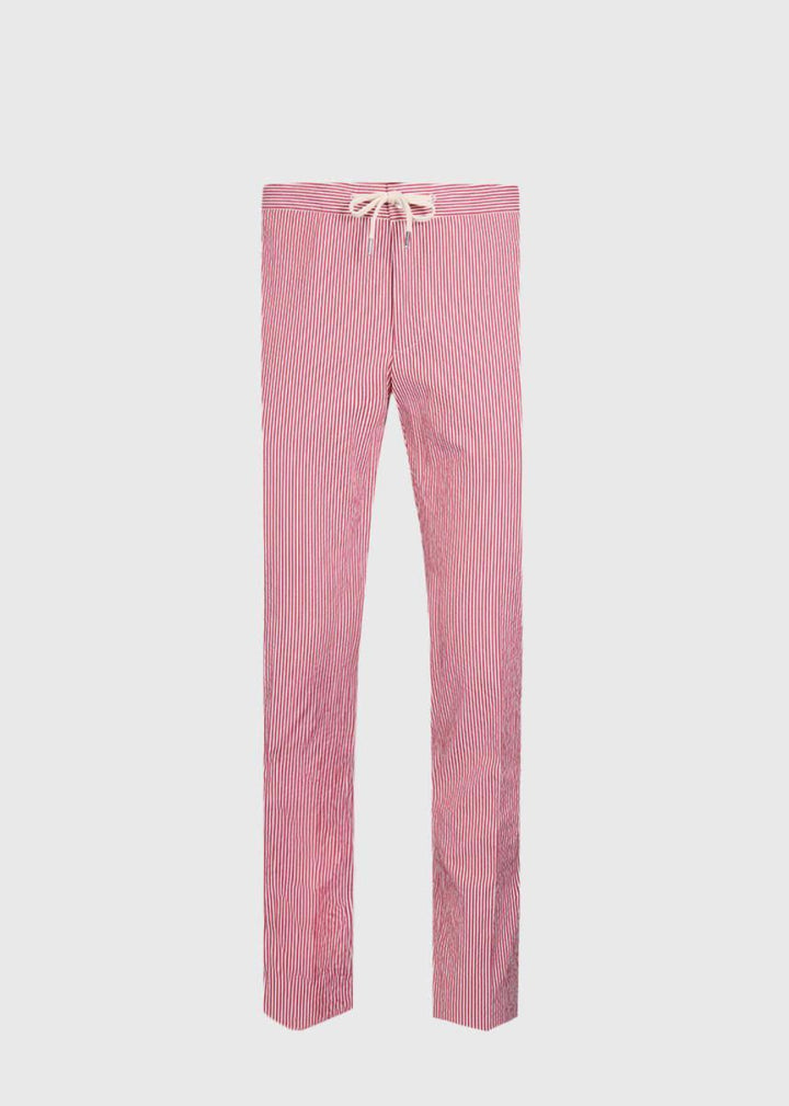 Seersucker Trouser - Red - Pants